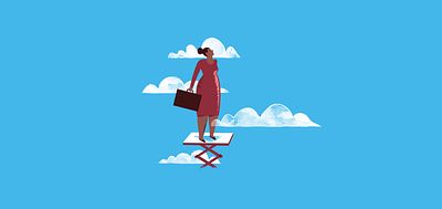 Illustration of a woman being propelled into the sky_Ayla Schlosser_Impact Investing_Invest for Good_Alexandra Court_Large Crop