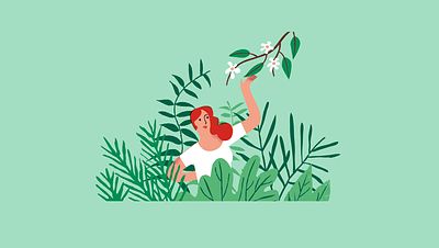 Illustration of a woman surrounded by flowers and leaves_Caroline Duell_Invest for Good_Alexandra Court_Small Crop