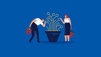 Illustration of a picking fruit from a technology tree_Wes Panek_Invest for Good_Alexandra Court_The Politics of Good Investment_Small Crop