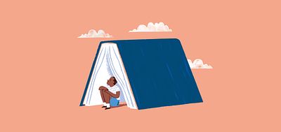 Illustration of a boy being sheltered by a book_Kate Groch_Empowerment through Education_Invest for Good_Alexandra Court_Large Crop
