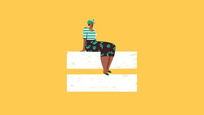 Illustration of a woman sitting on an equals sign_Doing business in troubled times_Rahama Wright_Invest for Good_Alexandra Court_Small Crop