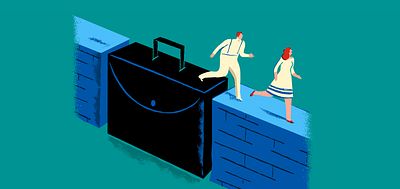 Illustration of a people using a briefcase as a bridge_Michele Giddens_Investing with your convictions_Invest for Good_Alexandra Court_Large Crop